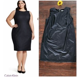 Calvin Klein Elegant Sleeveless Midi Sheath Dress 🖤🩶